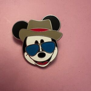Disney Mickey Mouse Brooch with Blue and Tan Accents